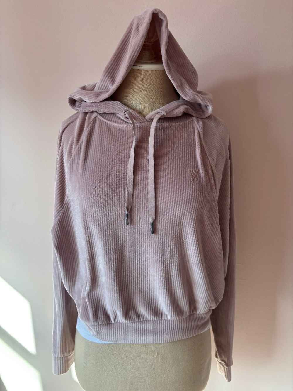 Victoria Secret Velour Cropped Hoodie